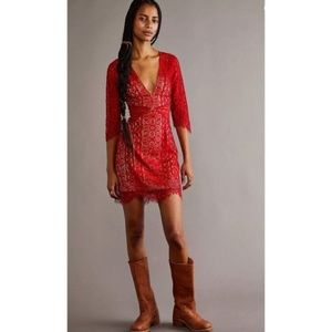 Free People For Love & Lemons Lyla Lace Mini Dress